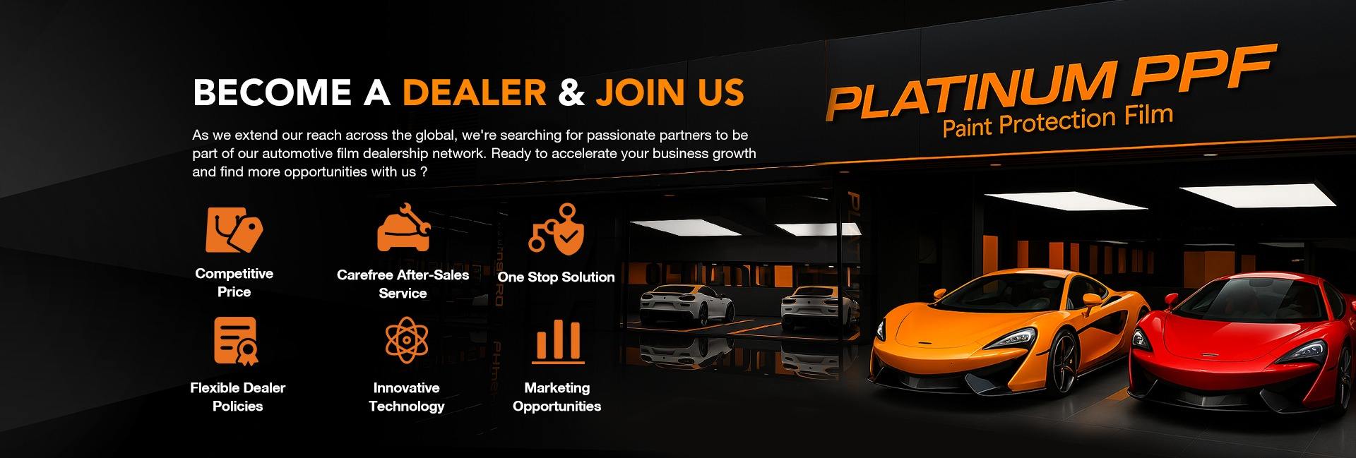 Become a Platinum PPF dealer banner: join our paint protection film distributor network