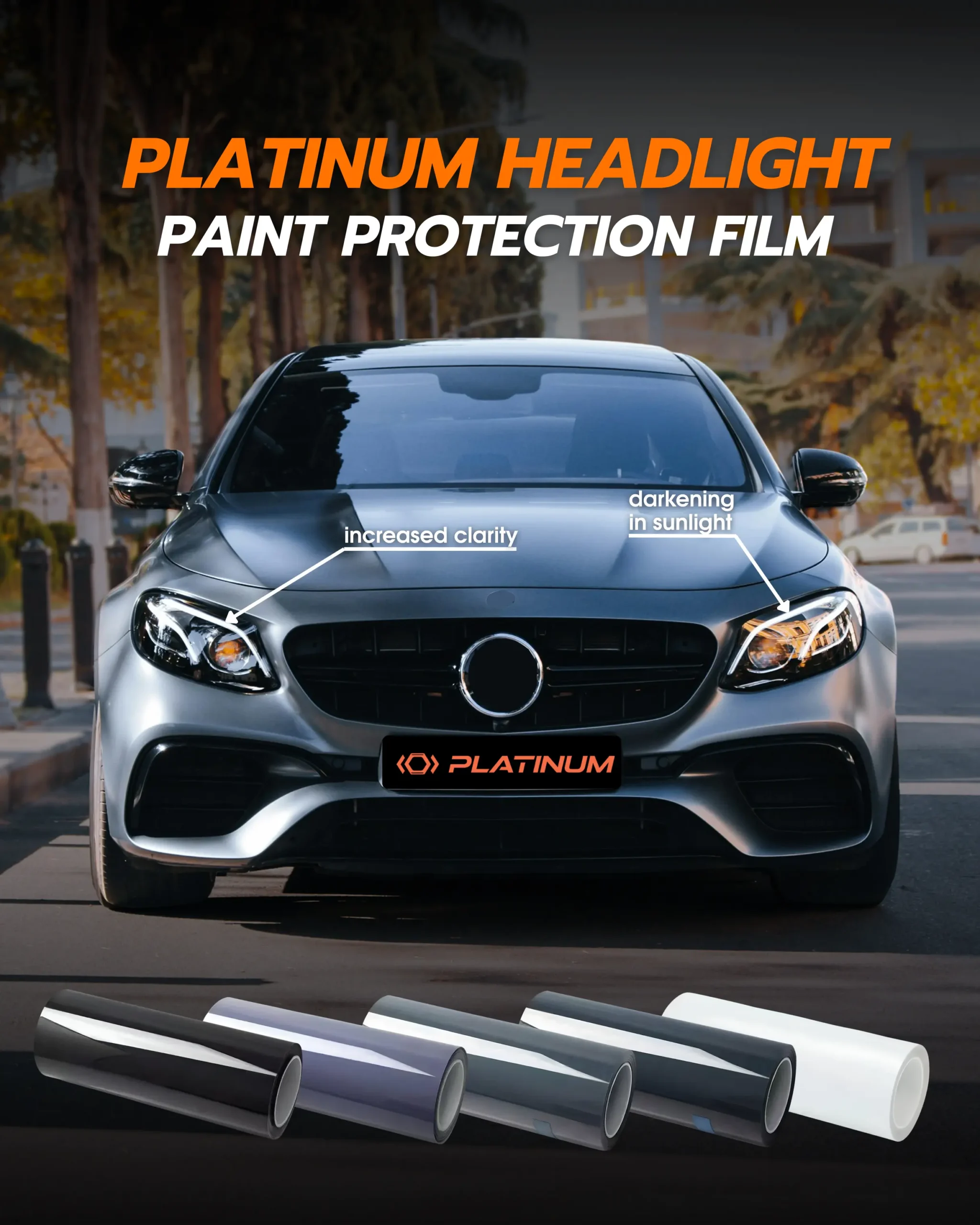 Headlight paint protection film keeping lights crystal clear